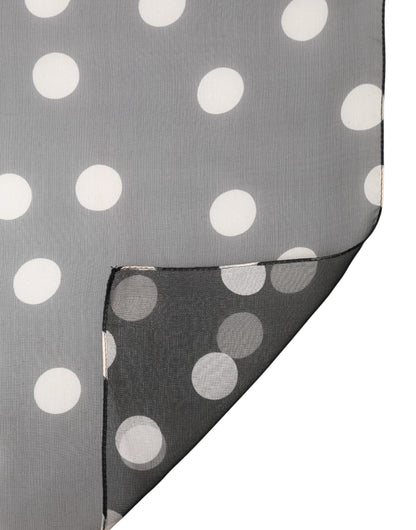 Black Polka Dot Silk Neck Wrap Shawl 205cm x 137cm Scarf