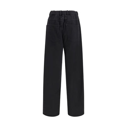 Black Cotton Casual Pants