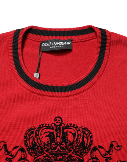 Red Lion Crown Logo Wool Crewneck Sweater