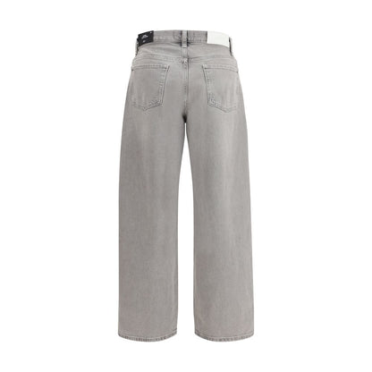 Gray Cotton Relaxed Fit Jeans