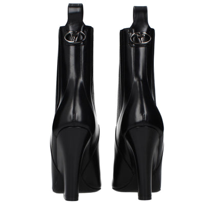 Black Leather Ankle Boots