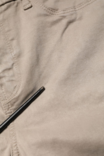 Beige Skinny Mid Waist Chino Casual Trouser Pants