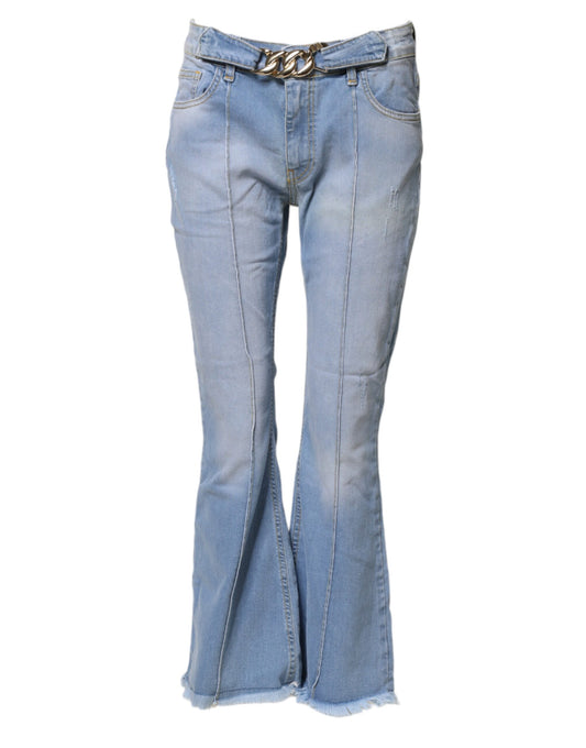 Light Blue Washed High Waist Bootcut Denim Jeans