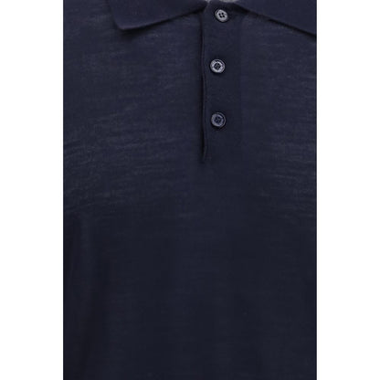 Blue Wool Oves Aries Polo Shirt