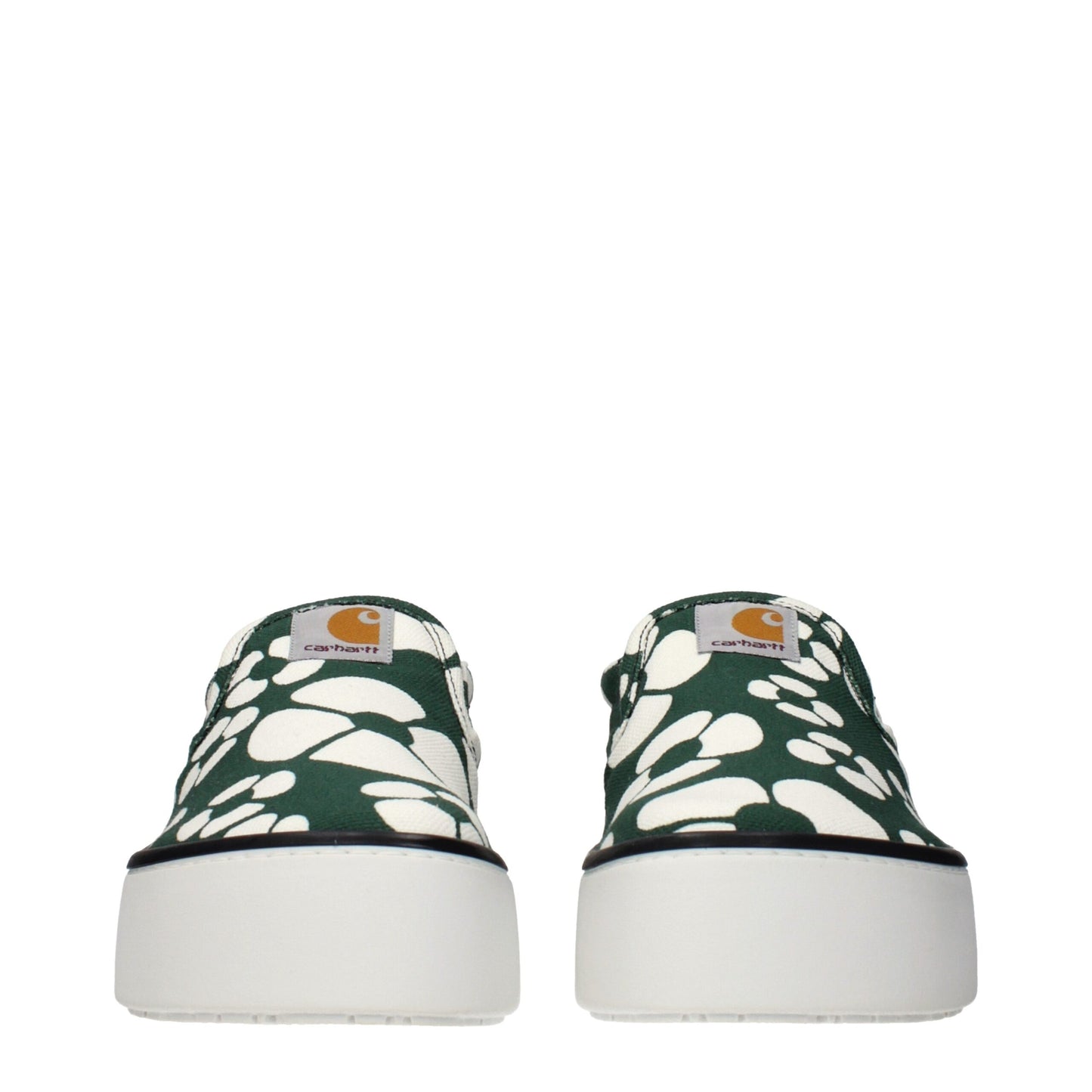 Green Fabric Slip-On Loafers