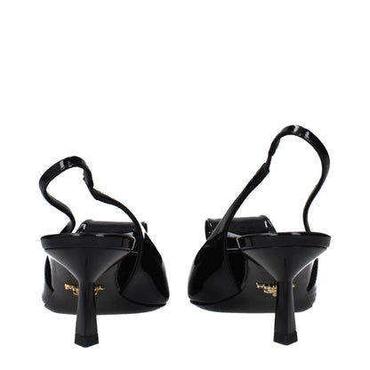 Black Leather Stiletto Heel Sandals