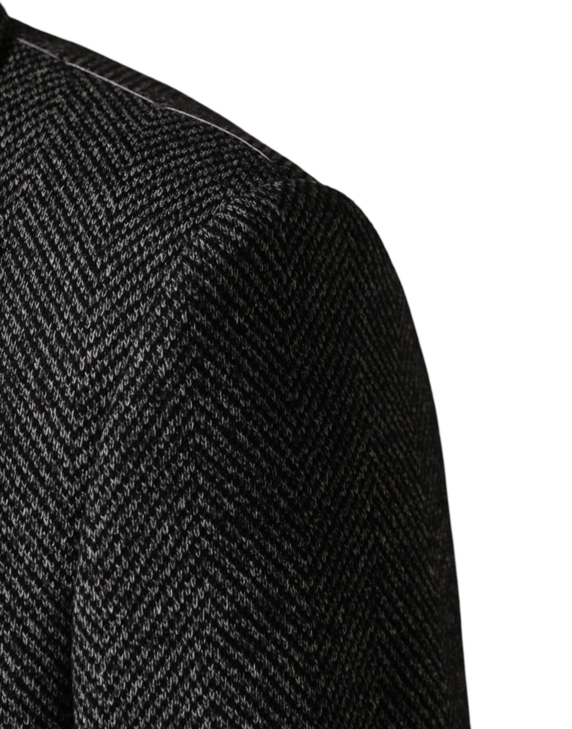 Gray Wool Blend Long Trench Coat Men Jacket