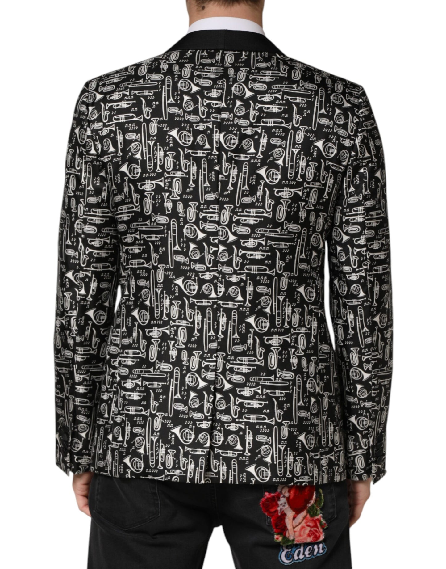 Black Jazz Club Silk Single Breasted Blazer