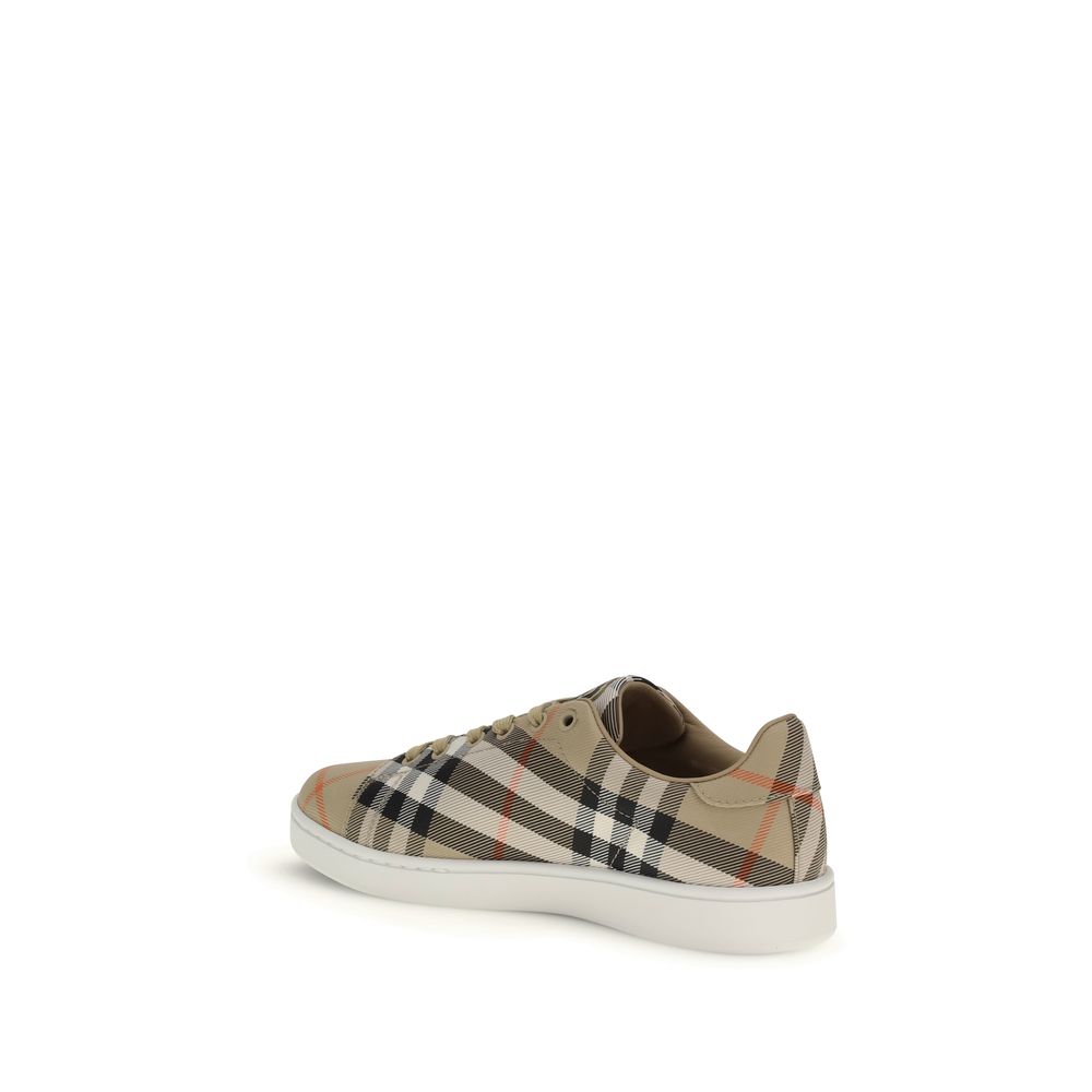 Beige Nylon Low Top Sneakers