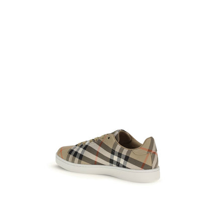 Beige Nylon Low Top Sneakers