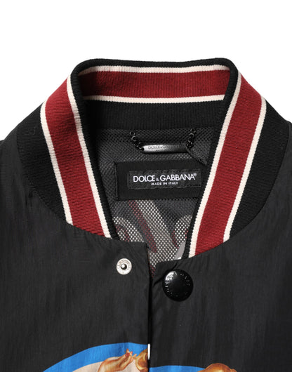 Black Pin Up Button Down Men Bomber Jacket