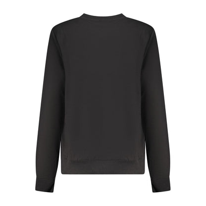 Black Cotton Women Sweatshirt
