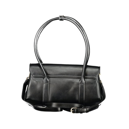 Nero Poliuretano Donna Bag with Shoulder Handles and Compartments