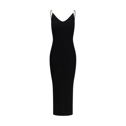 Black Viscose Casual Dress