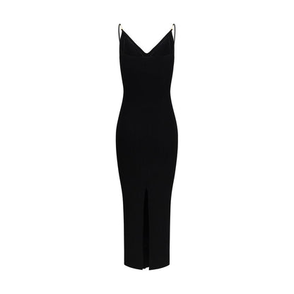 Black Viscose Casual Dress