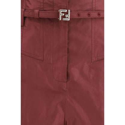 Bordeaux Silk Casual Pants